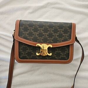 Brown and Black Designer Crossbody Bag